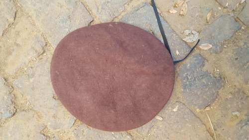 a unknown SADF era "plum" or dark brown colour wool beret dated 1977/8 - in unused good condition no