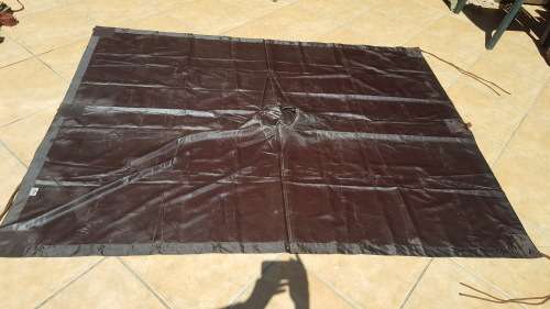 used SADF era dark nutria brown poncho almost unused no damage all strings present - water proofing