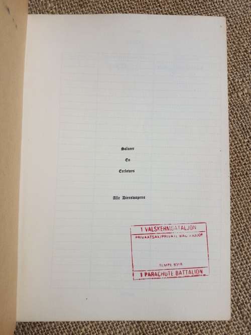 original SADF era bi-lingual (Eng/ Afr) Compliments & Saluting manual in very good clean condition