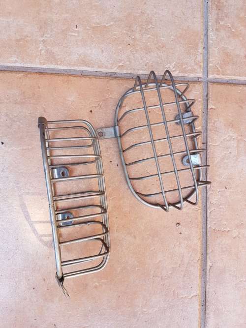 Series 3 Land Rover military SADF/ SAP pair of galvinised rear protective grills for light cluster