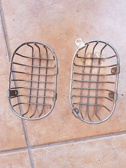 Series 3 Land Rover military SADF/ SAP pair of galvinised rear protective grills for light cluster