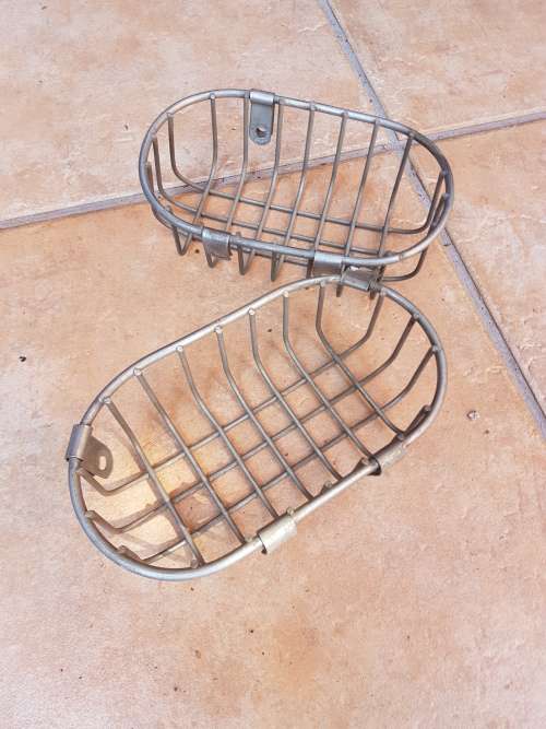 Series 3 Land Rover military SADF/ SAP pair of galvinised rear protective grills for light cluster