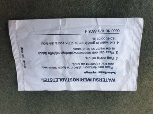 Border war era SADF issue water purification tablets blister pack - unused good condition