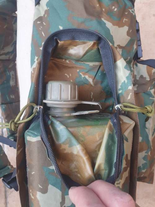 original custom made 32 Bn summer camo patt (thin nylon from bivi) assault pack in used cond