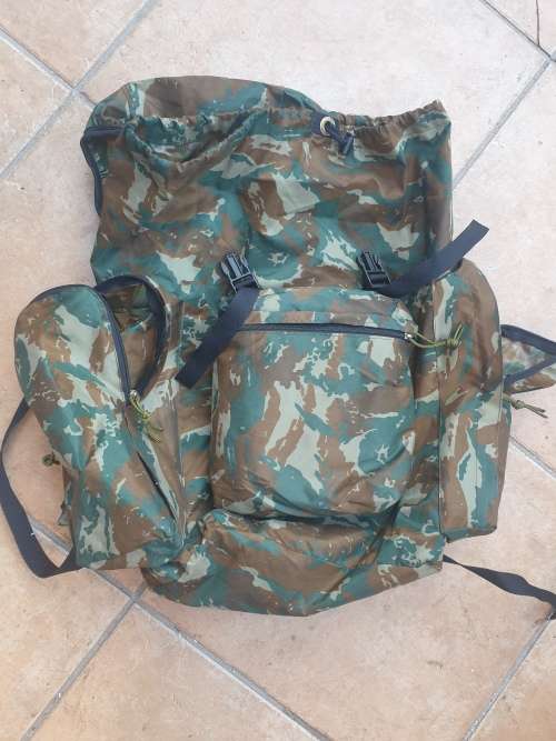 original custom made 32 Bn summer camo patt (thin nylon from bivi) assault pack in used cond