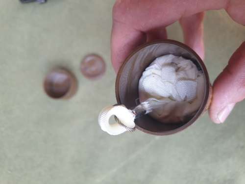 empty nutria tube SADF era (dd 1980?) EMPTY/EXPENDED 300m hand-held parachute illum flare, FFE