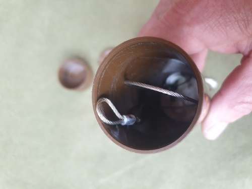 empty nutria tube SADF era (dd 1980?) EMPTY/EXPENDED 300m hand-held parachute illum flare, FFE