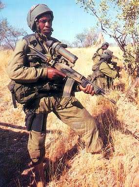 scarce used SADF era original SA SF Recce used/issue black nylon drop-leg thigh holster urban kit