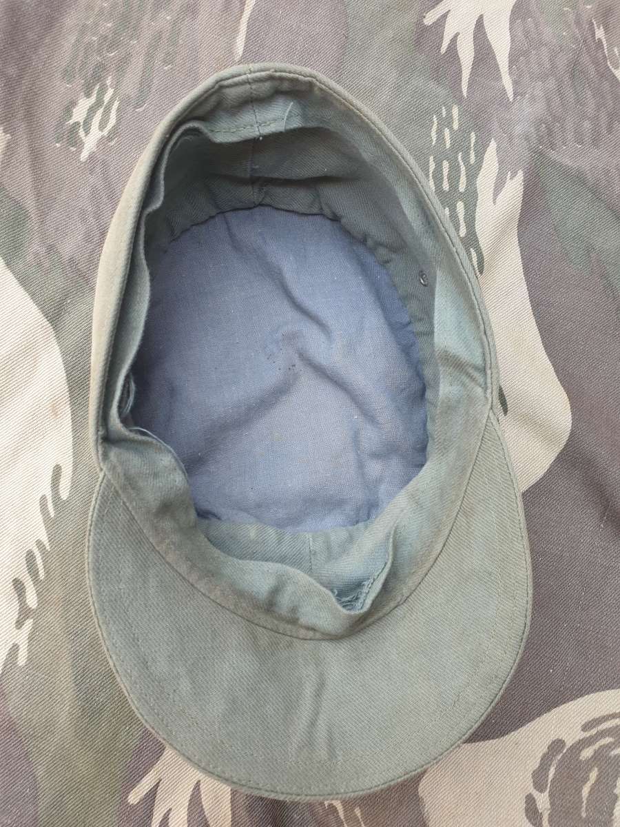 rarely seen original Cuban issue olive green fatigue cap Angola bushwar piece no damage BUT faded