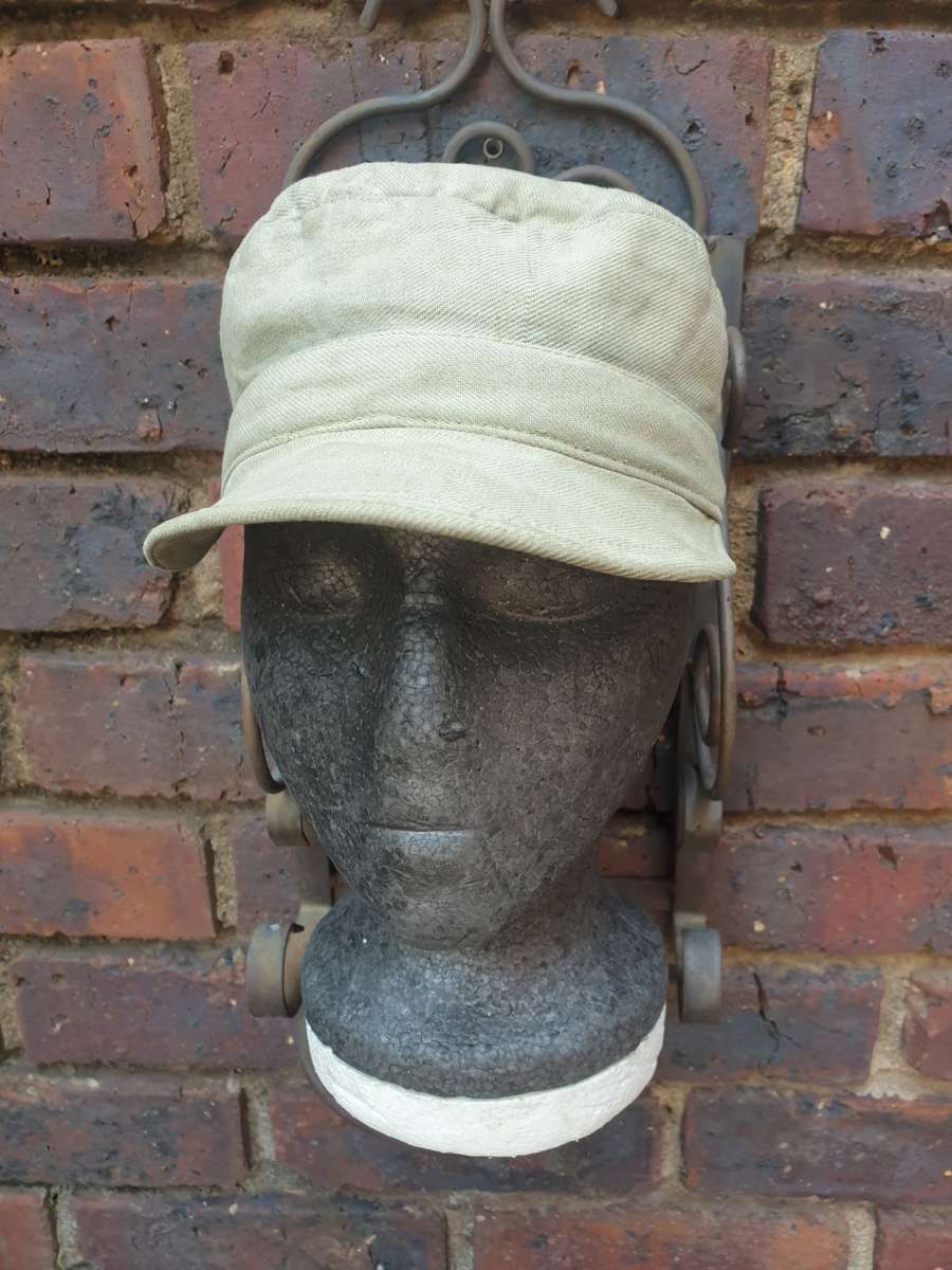 rarely seen original Cuban issue olive green fatigue cap Angola bushwar piece no damage BUT faded