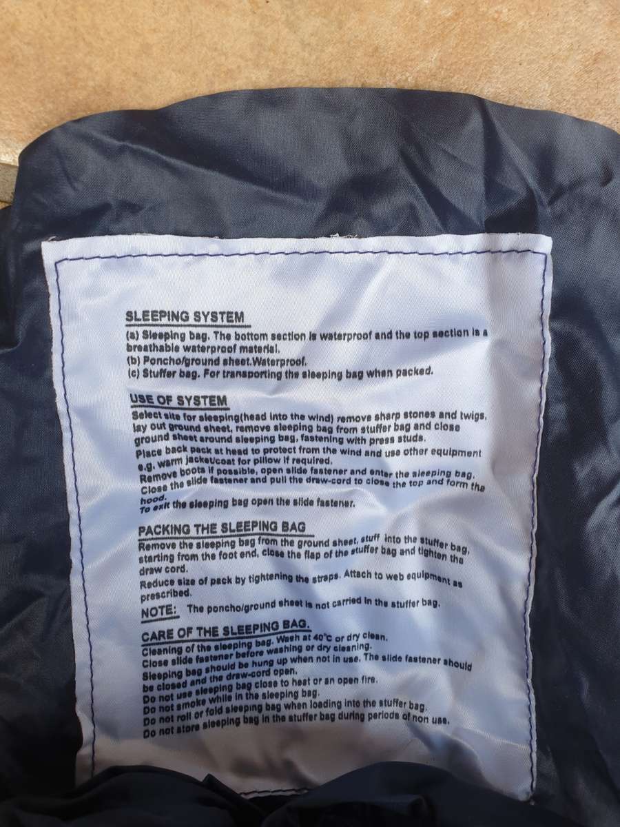 original locally made SAAF navy blue colour winter large sleeping bag new & unused clean condition