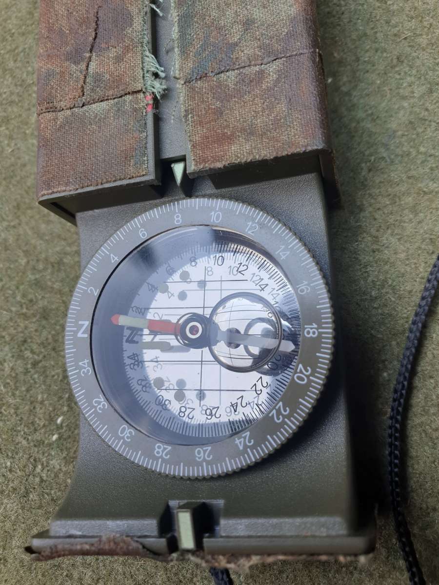 original SADF era 80s used SA SF Recce DP-1 RECTA Swiss small marching compass custom camo`ed