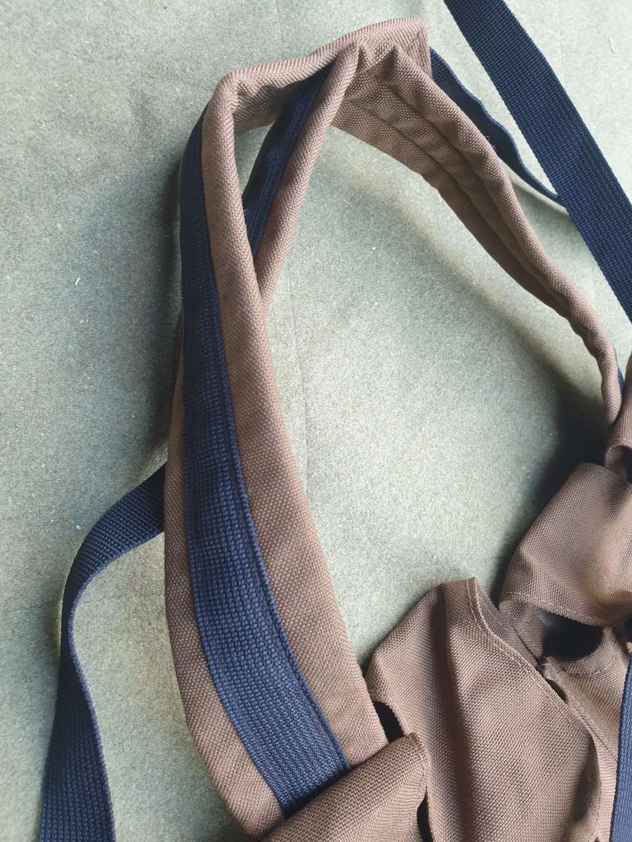 good used condition SADF era Pvt purchase SACAN Systems made basic nutria nylon R4 mag chest webbing