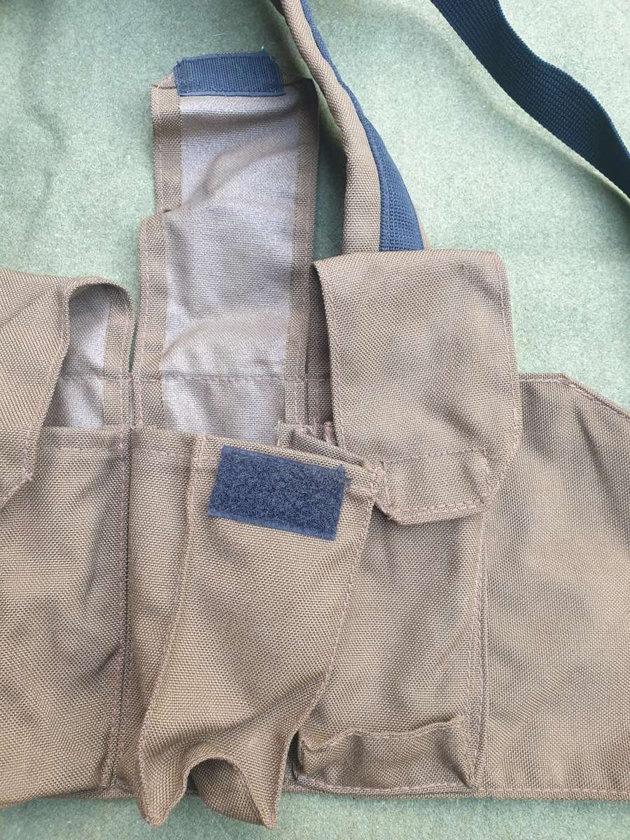 good used condition SADF era Pvt purchase SACAN Systems made basic nutria nylon R4 mag chest webbing