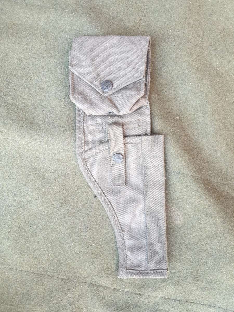 100% original as found & un-modified SADF era patt 70/73 sidearm revolver olive green canvas holster