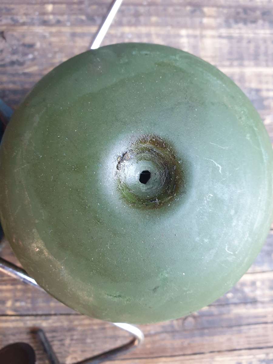 original early Camping Gaz BLUET 206 small blue gas stove & Rhod army issue (empty) green canister