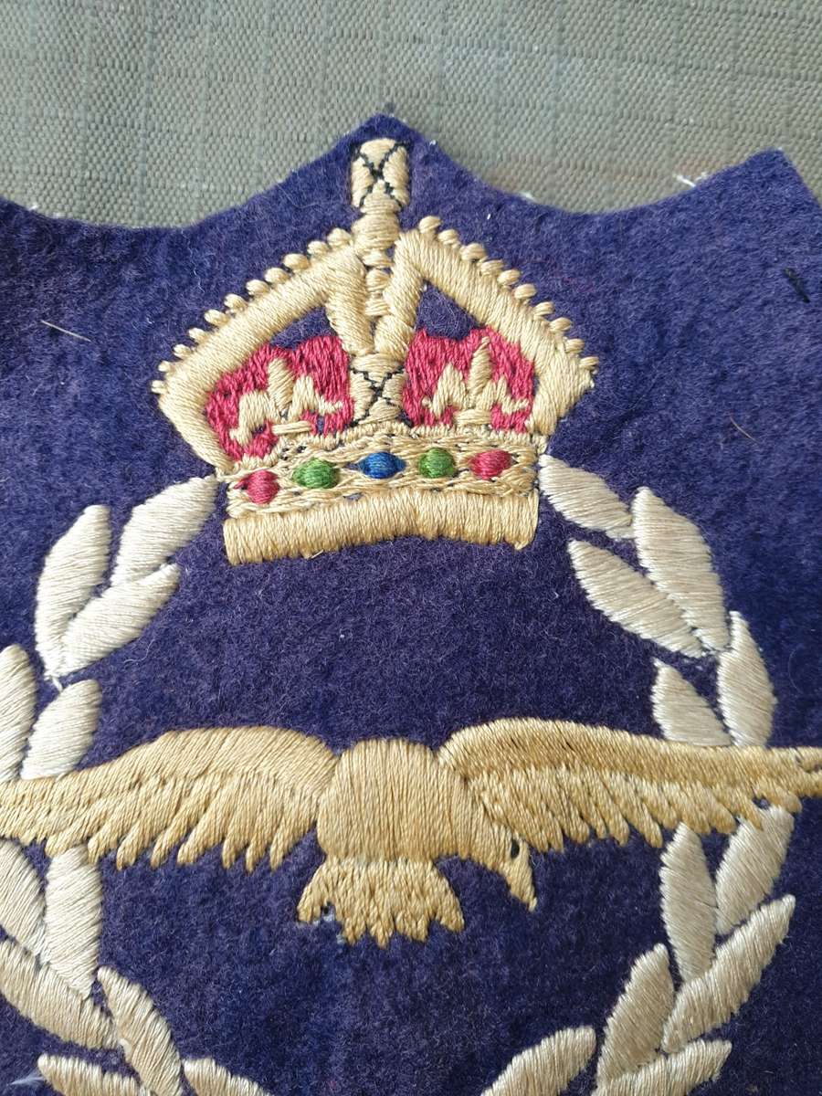 original early large SAAF cloth blazer pocket badge (Kings Crown) in good used condition