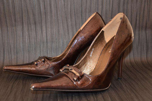 Brown ladies stilettos size 5