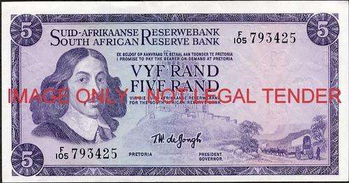 TW de Jongh First Issue Five Rand!!!