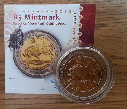 **BEAUTIFUL**RSA 2013 OOM PAUL MINT MARK R5 COIN**RARE**ONE OF THE FIRST STRIKES**SEE PICS!!