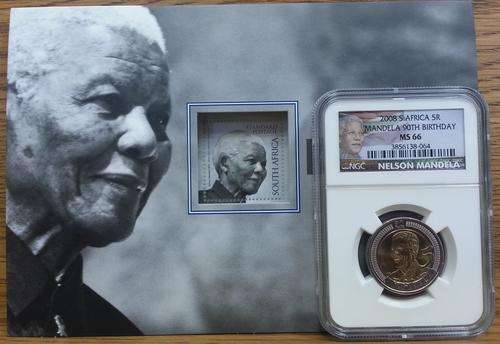 **NEW RELEASE** MANDELA SOUVENIR FOLDER** PLUS MS66 NEW LABEL NGC GRADED COIN**MUST HAVE!SEE PICS!!