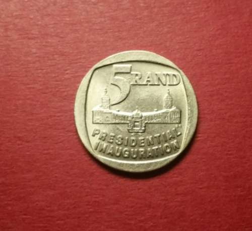 **1994 NELSON MANDELA PRESIDENTIAL INAUGURATION UNC R5 **BEAUTIFUL COIN**IN SA MINT BOX**