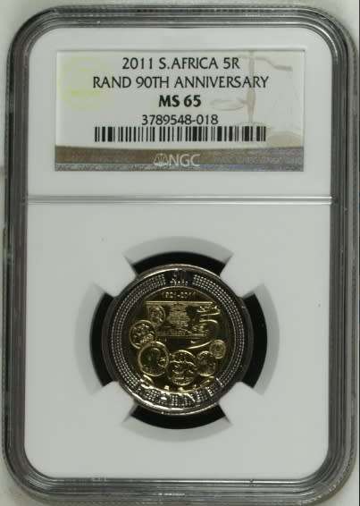 **2011 SARB 90th ANNIVERSARY MS65 NGC GRADED R5 COIN**NICE COLLECTIBLE**