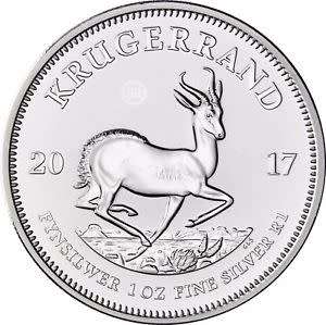 **2017 KRUGERRAND SILVER**1 Oz PREMIUM UNCIRCULATED FINE SILVER**WITH CERTIFICATE**50th ANNIVERSARY*