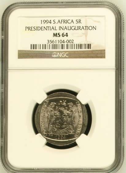 **1994 MANDELA INAUGURATION MS64 NGC GRADED**3 AVAILABLE**
