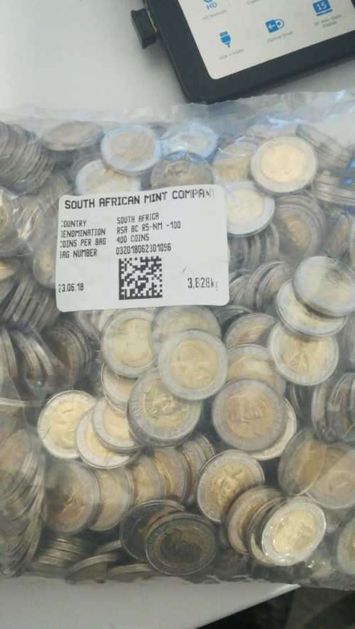 **CHEAPEST ON BID OR BUY**2018 NELSON MANDELA CENTENARY R5 SEALED BAG OF 400 COINS**BRAND NEW**