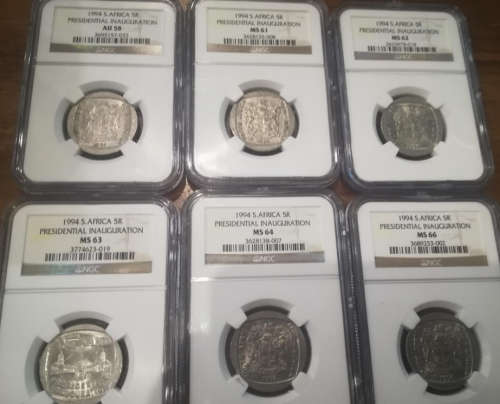 **1994 PRESIDENTIAL INAUGURATION SET**AU58/MS61/MS62/MS63/MS64/MS66**6 COIN SET**BID PER COIN**