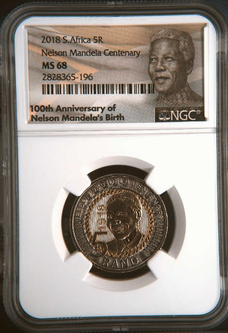 **2018 NELSON MANDELA 100th BIRTHDAY CENTENARY MS68 NGC GRADED*SECOND FINEST KNOWN**