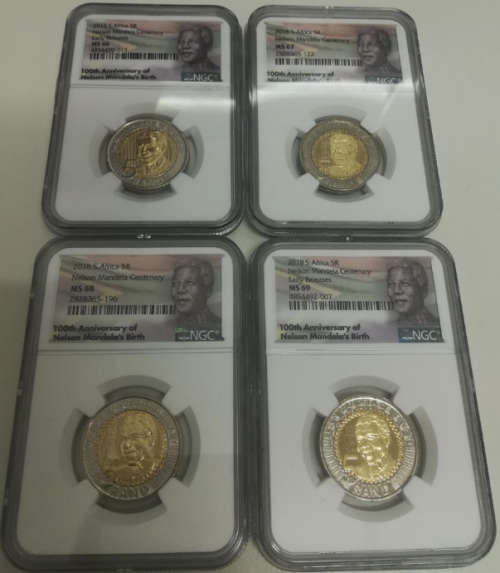 **2018 NELSON MANDELA 100th BIRTHDAY CENTENARY COIN SET**MS66-MS69 NGC**1 AND ONLY SET ON BOB**