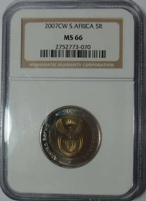 **RARE**RSA 2007 COIN WORLD OOM PAUL MINT MARK R5 COIN MS66 NGC GRADED**