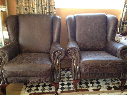 Genuine Leather Wingback Chairs - Buffalo