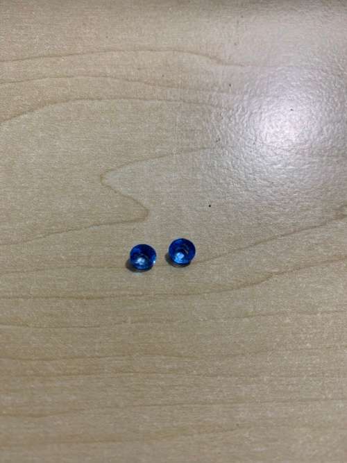 Natural Sweet Blue Topaz Brazil 2Pcs/1.24Ct Round 5 mm. Attractive Color! 1 bid for 2 pieces