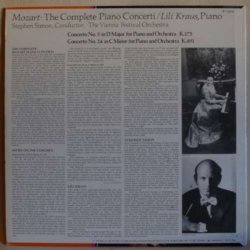 Mozart - Lili Kraus - Concerto No. 5 In D Major For Piano And Orchestre, K.175 (LP -Vinyl Record)