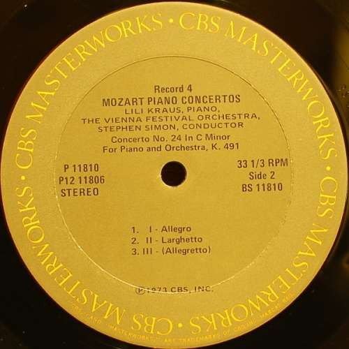 Mozart - Lili Kraus - Concerto No. 5 In D Major For Piano And Orchestre, K.175 (LP -Vinyl Record)