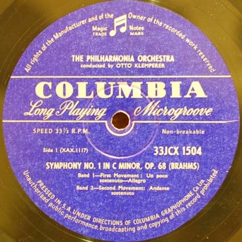 Brahms, Philharmonia Orchestra Conducted By Klemperer - Brahms, Symphony No. 1 (LP -Vinyl Record)