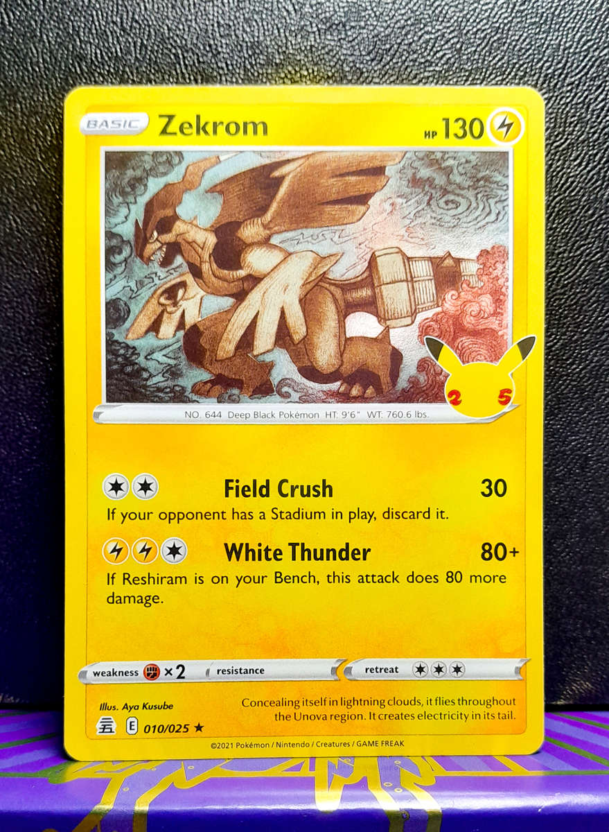 Pokemon Card - Zekrom 010/025 - Holo Rare - Celebrations 25th Anniversary