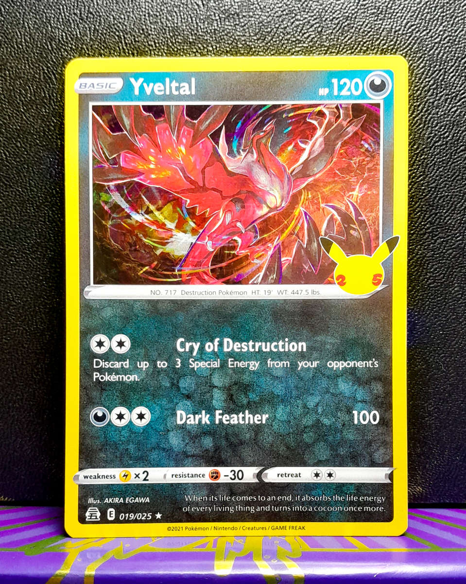 Pokemon Card - Yveltal 019/025 - Holo Rare - Celebrations 25th Anniversary