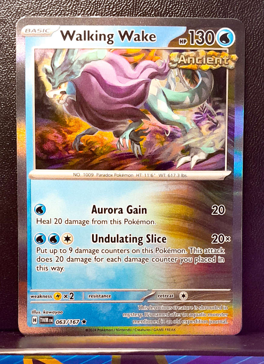Pokemon Card  - Walking Wake 063/167  - Holofoil Rare - Twilight Masquerade (NM)