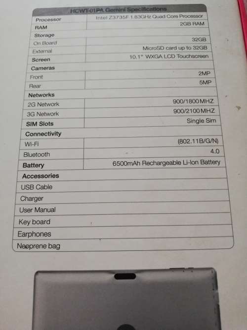 **FREE SHIPPING*Brand New Proline Gemini Mini Laptop 3G, touch screen, windows 10, lots of extras***