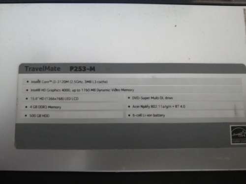**I3 ACER TRAVELMATE P253-M **50GB HDD, 4GB RAM, WINDOWS 10*****