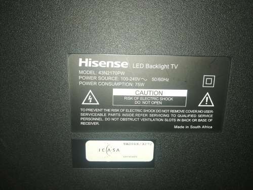 ***DEMO HI SENSE 43 INCH FULL HD  LED TV, PLASTIC ON COVERS STIIL.SLIGHT LIGHT AT BOTTOM**