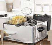 ***DEMO, LIKE NEW, NEVER USED** HOMECHOICE TWIN DEEP FRYER, STAINLESS STEEL. IN , BOX*****
