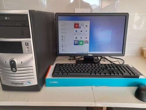 **FRIDAY DEAL*COMPLETE DESKTOP PC**PROLINE PC BOX, 1TB HDD, 4GB RAM**FREE SCREEN,NEW KEY BOARD,MOUSE
