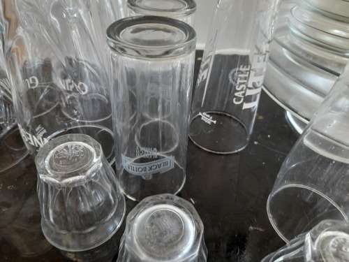 **LATE ENTRY**BULK LOT OF GLASS WARE, BEER GLASSES, DESSERT GLASS SET, TOT GLASSES, JUICE SET,MILK**