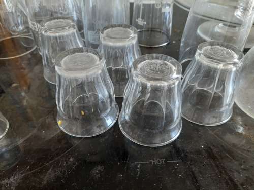 **LATE ENTRY**BULK LOT OF GLASS WARE, BEER GLASSES, DESSERT GLASS SET, TOT GLASSES, JUICE SET,MILK**
