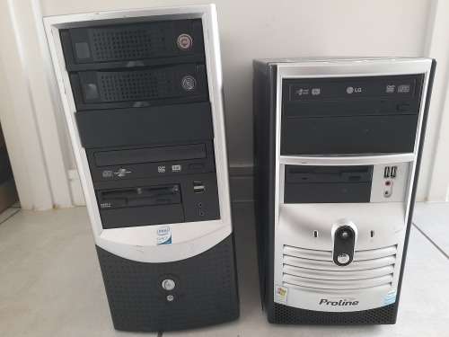 **COMBO DEAL**2 X PC BOXES,COMPLETE WITH HARD DRIVES AND RAM**REPAIRS OR SPARES*